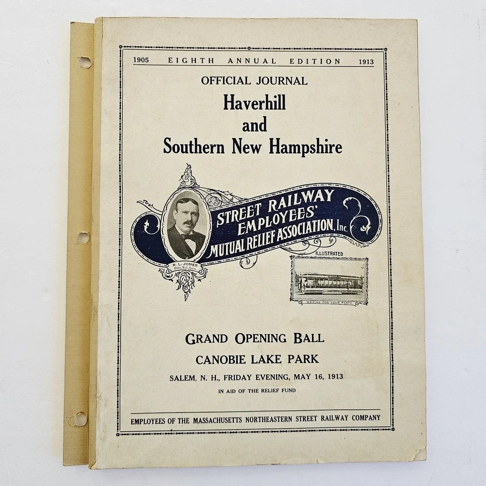 1913 Canobie Lake Park Trolley Souvenir Journal Mass Northeastern Street Railway